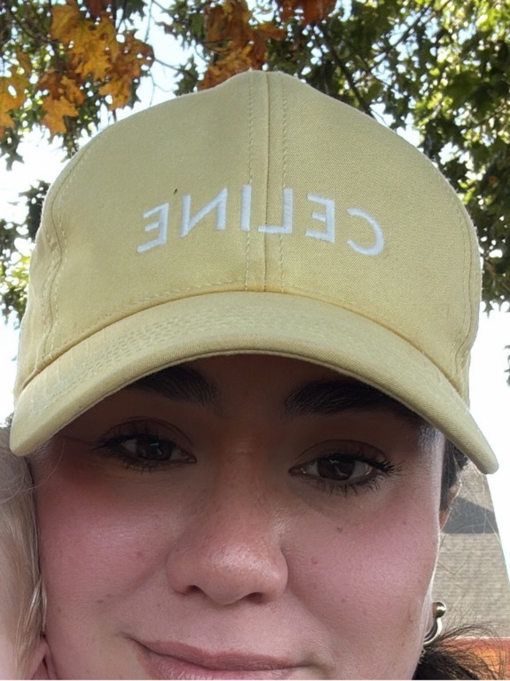 Celine Pale Yellow Kids Baseball Cap